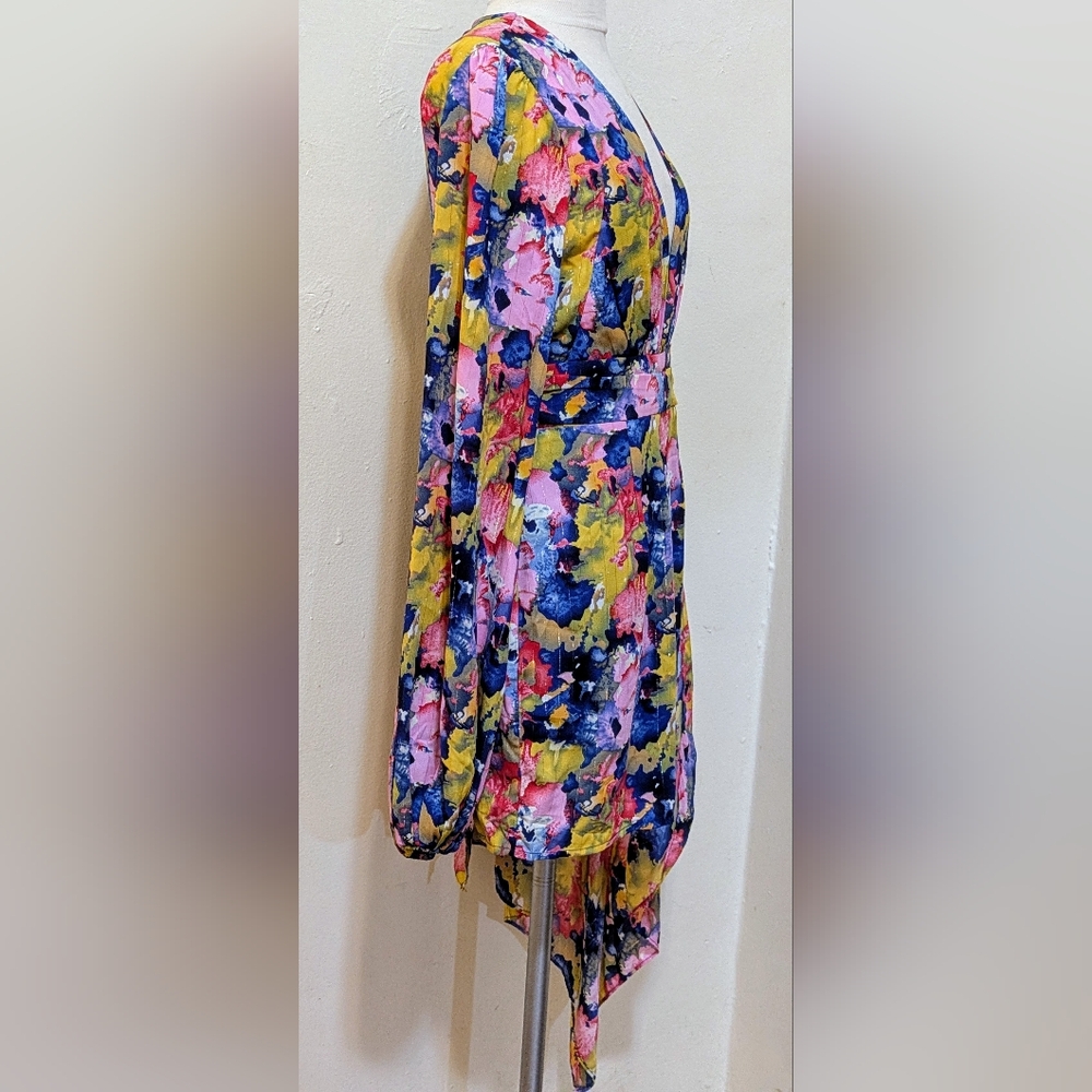 Luxxel Multicolor Floral Dress Size L - Picture 4 of 10